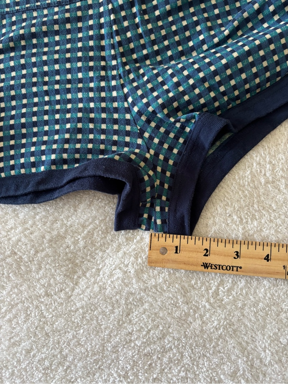 Marc By Marc Jacobs Navy and Teal Gingham Athletic Shorts - Picture 5 of 8